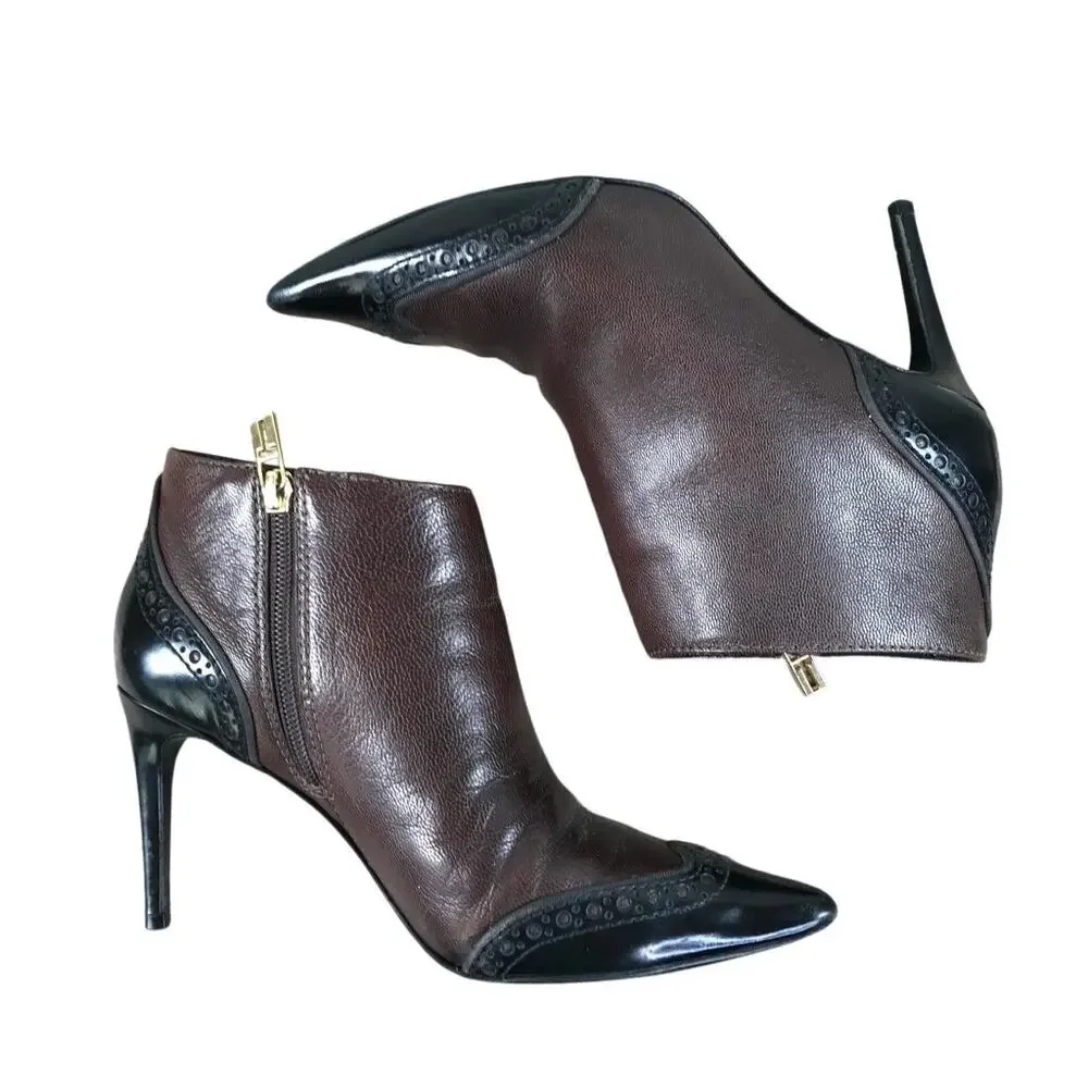 Tory Burch Brown and Black Ankle Booties - Picture 10 of 13